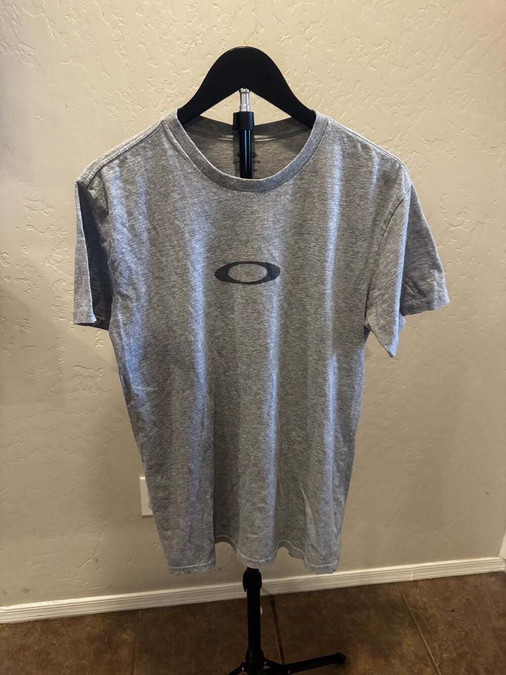 Vintage Oakley O-Bold Ellipse Heather Gray Regular Fit T-Shirt Medium